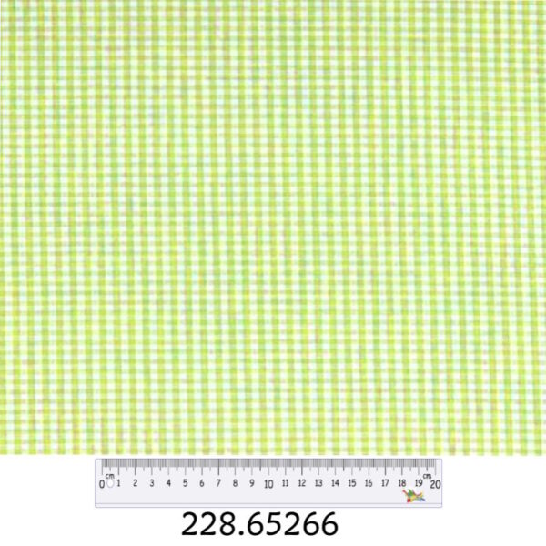 Tecido Algodão Xadrez Verde Cl.  Branco 1,40Mts.