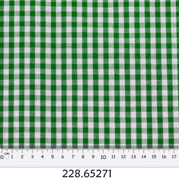 Tecido Algodão Xadrez Verde  Branco 1,40Mts.