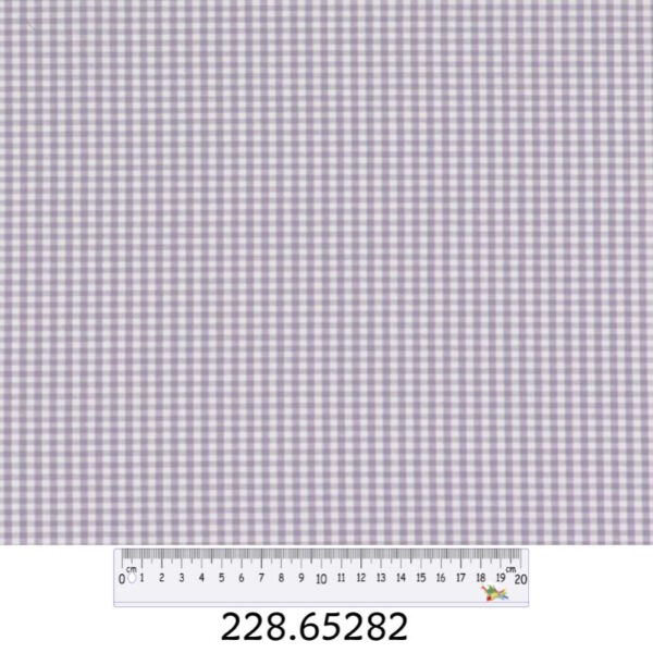 Tecido Algodão Xadrez Lilás  Branco 1,40Mts.