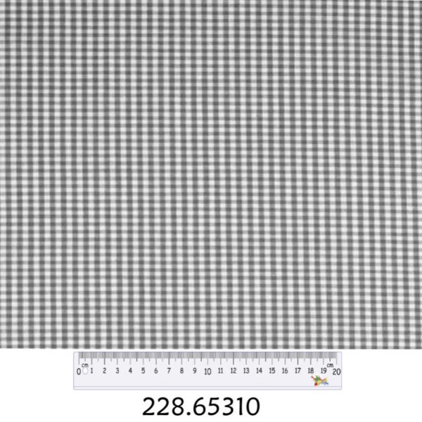 Tecido Algodão Xadrez Cinza  Branco 1,40Mts.
