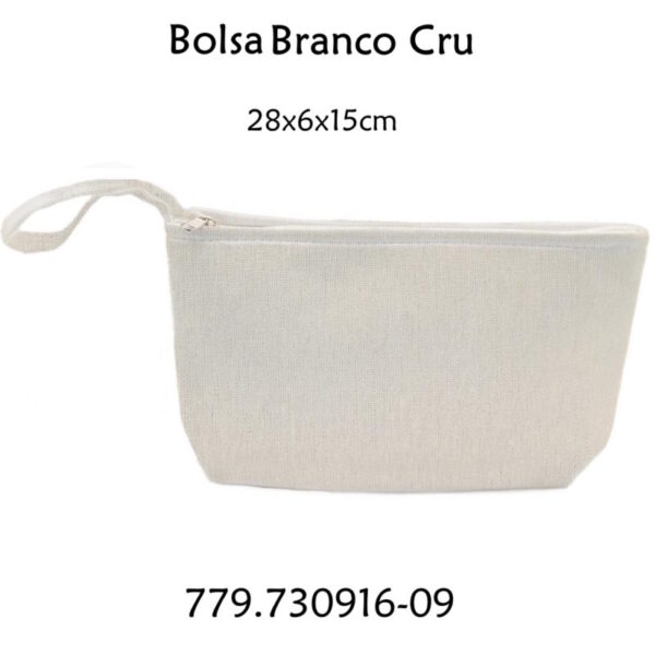 Bolsa Branco Cru 28x6x15cm