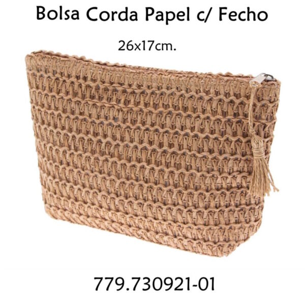 Saco Corda Papel Castanho c/ Fecho 26x17