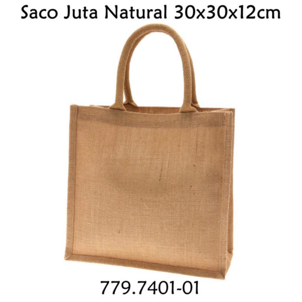 Saco de Juta Natural 30x30x12cm