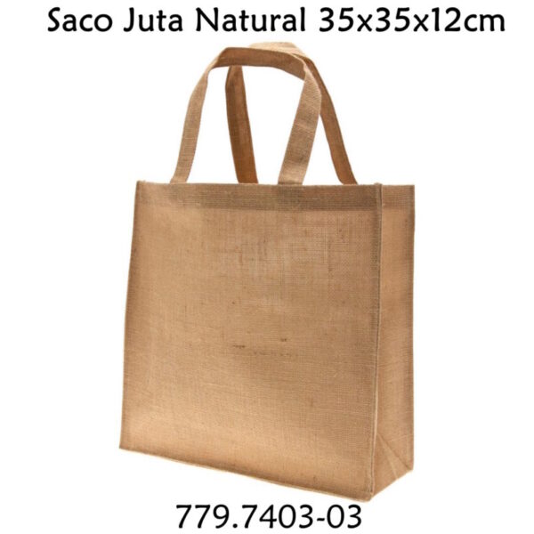 Saco de Juta Natural 35x35x12cm
