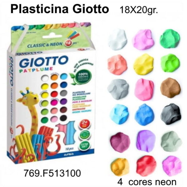 Plasticina Patplume Neon Giotto 18x20gr.