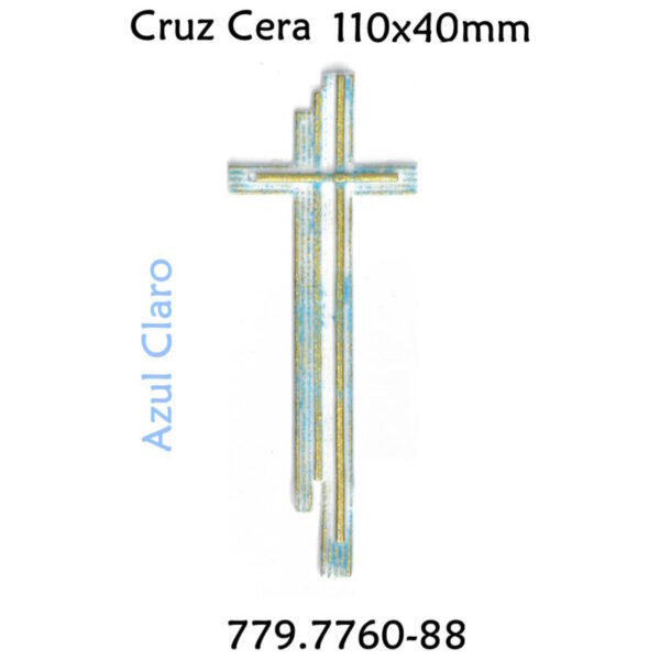 Cruz Cera Azul Claro 110x40mm