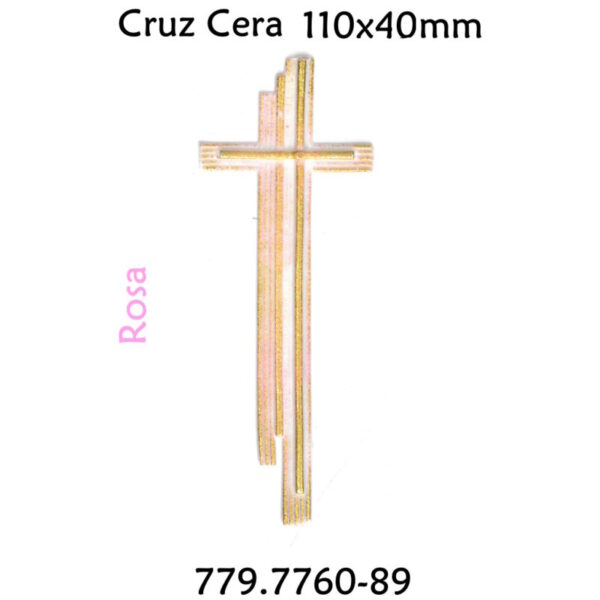 Cruz Cera Rosa 110x40mm