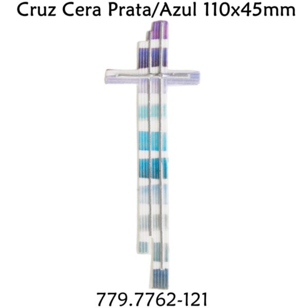 Cruz Cera Prata/Azul 110x45mm