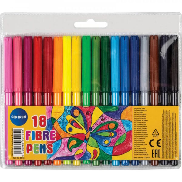 Marcadores Fibra - Box 18 Cores