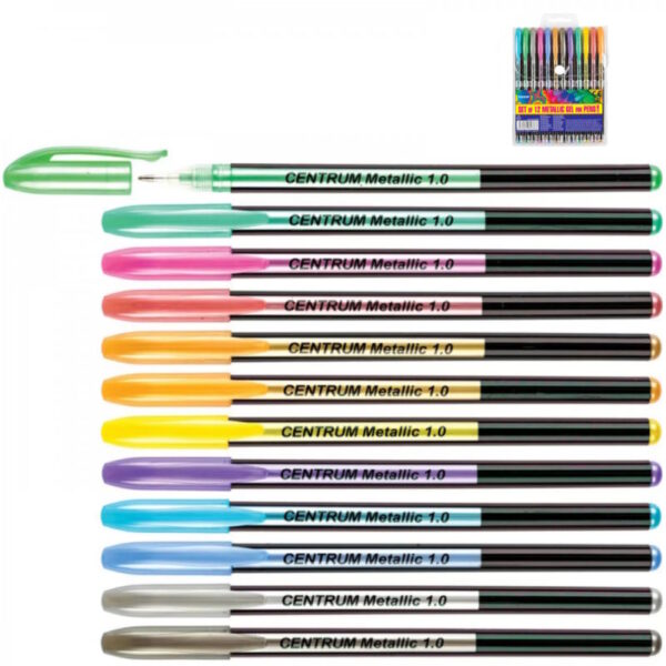 Caneta Gel Metálica 1.0mm 12 Cores