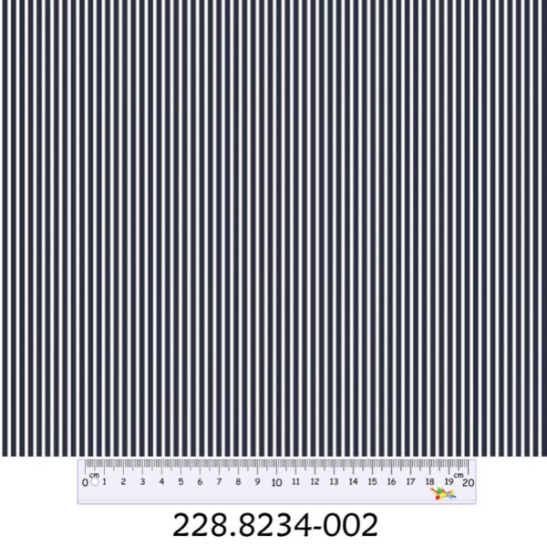 Tecido Algodão Riscas Branco / Azul Esc. 1,40Mts.