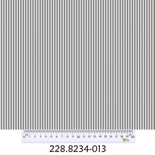 Tecido Algodão Riscas Branco / Cinza 1,40Mts.