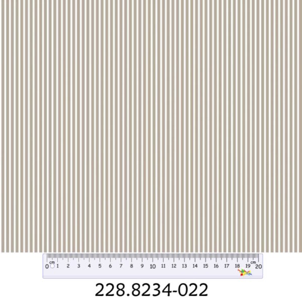 Tecido Algodão Riscas Branco / Castanho Cl. 1,40Mts.