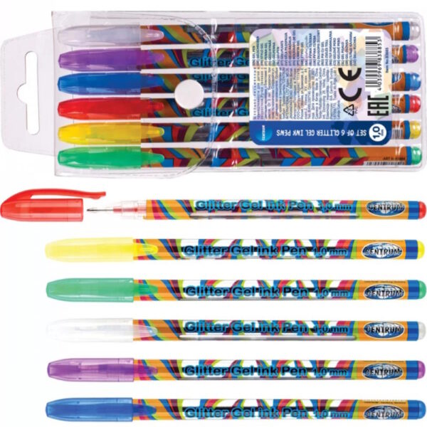 Caneta Gel Glitter 1.0mm 6 Cores