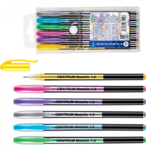 Caneta Gel Metálica 6 Cores