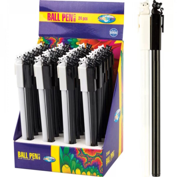 Esferográficas Black & White Cats Azul 0.7mm Exp. 24un.