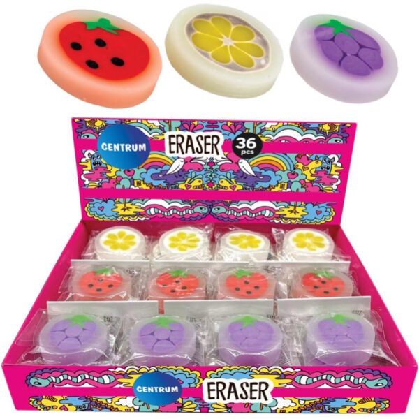 Borrachas Fruits 35x10mm - Exp. 36un.