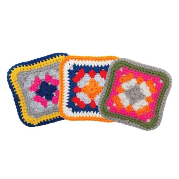 Quadrados Crochê 9x9cm - 3un.