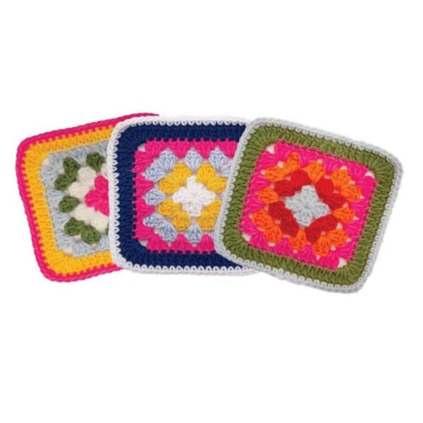 Quadrados Crochê 11x11cm - 3un.