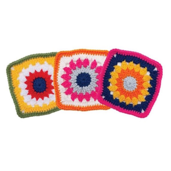 Quadrados Crochê 11x11cm - 3un.