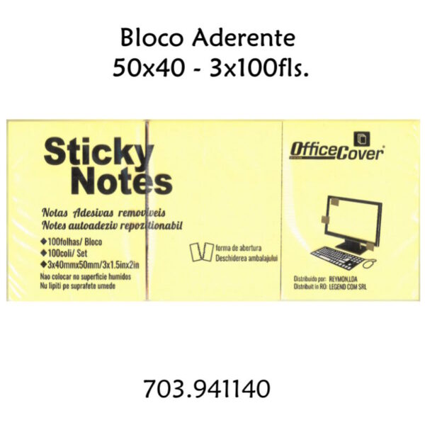 Bloco Aderente 50x40 - 3x100fls.