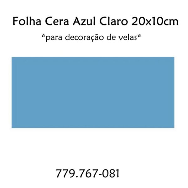 Folha Cera Azul 20x10cm