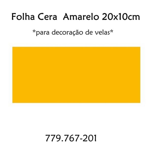 Folha Cera Amarelo 20x10cm