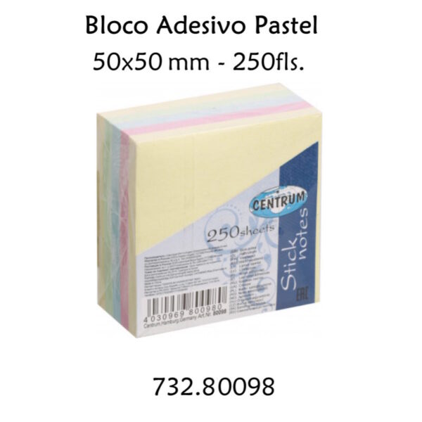 Bloco Adesivo Pastel Centrum 50x50mm - 250fls.