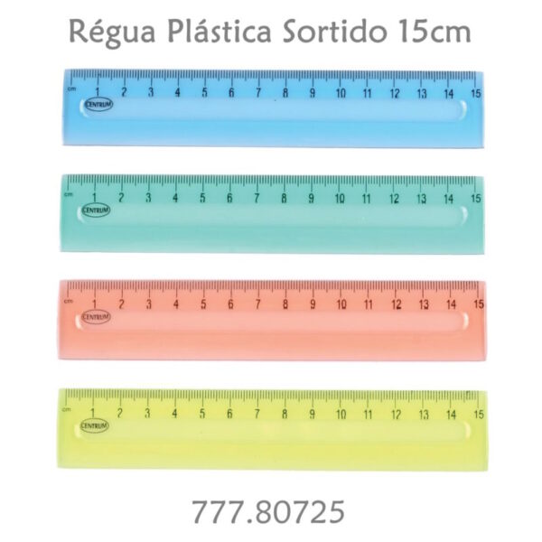 Régua Plástica 15cm  Centrum Cx.12un.