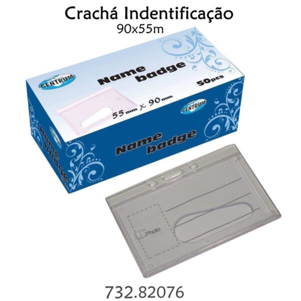 Crachá Identificação Rígido Centrum 55x90mm - Cx.50un.