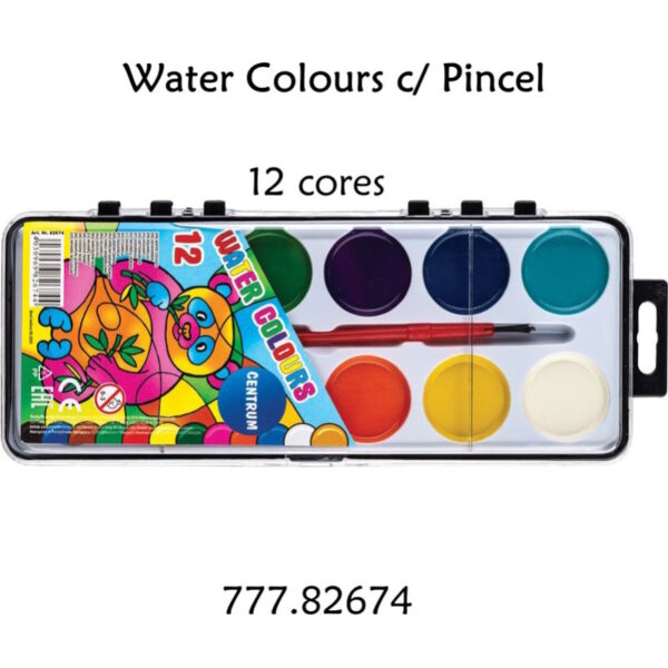 Water Colours c/Pincel 12 Cores Centrum