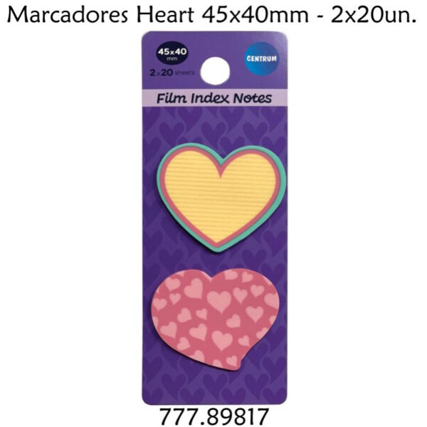 Marcadores Heart Centrum 45x40mm - 2x20un.