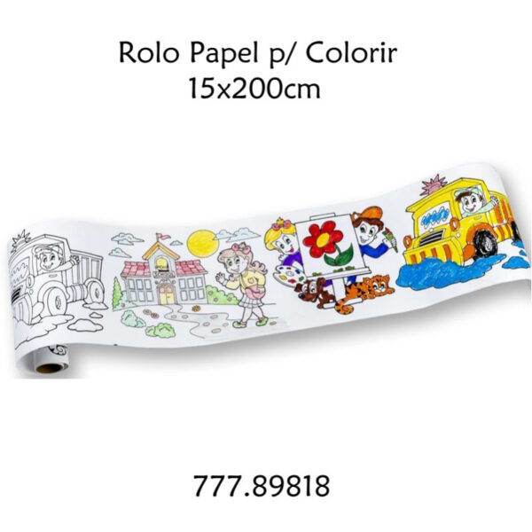 Rolo Papel p/ Colorir Centrum 15x200cm