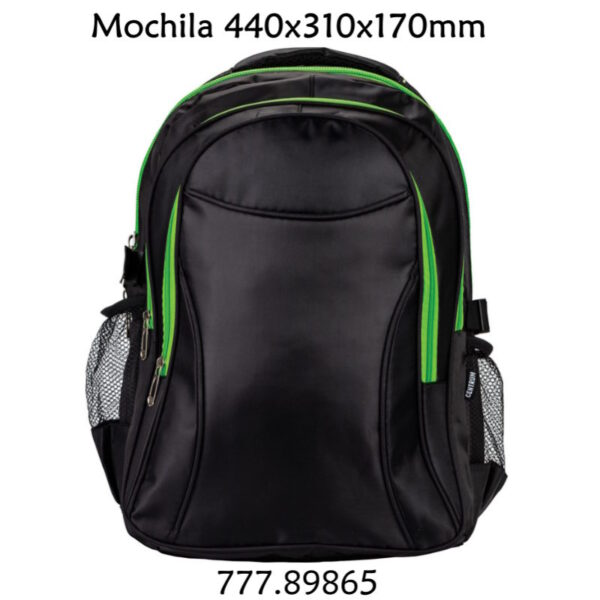 Mochila Preto/Verde Centrum 440x310x170mm