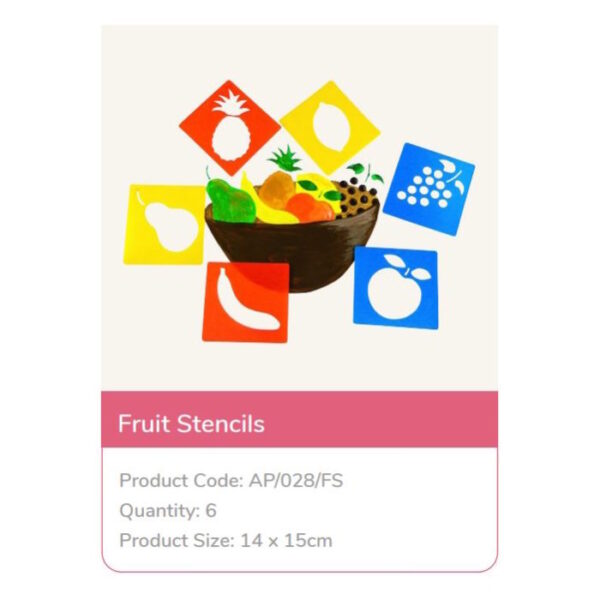 Stencil Infantil Frutas 6un.