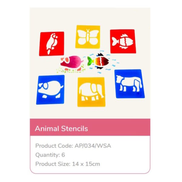 Stencil Infantil Animais 6un.
