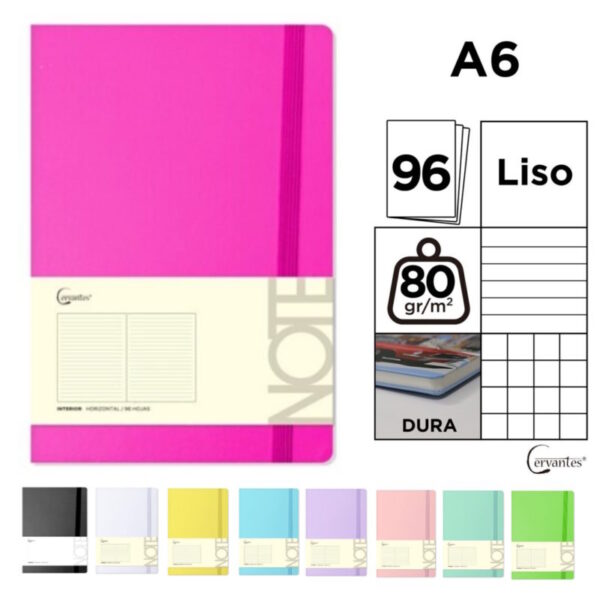 Notebook Cervantes A6 (12 un.) - (clique p/ ver cores)