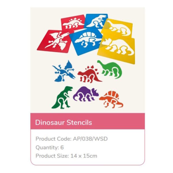 Stencil Infantil Dinossauros 6un.