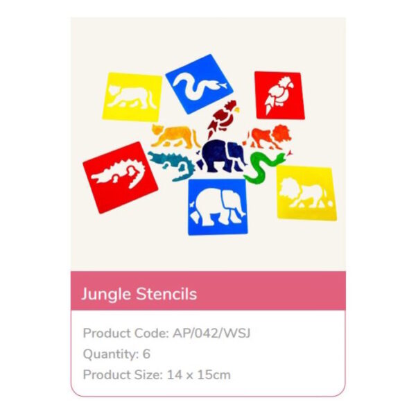 Stencil Infantil Selva 6un.