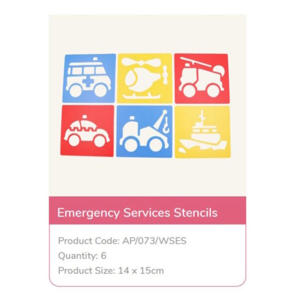 Stencil Infantil Emergência 6un.