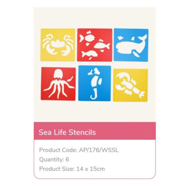 Stencil Infantil Vida Marinha 6un.