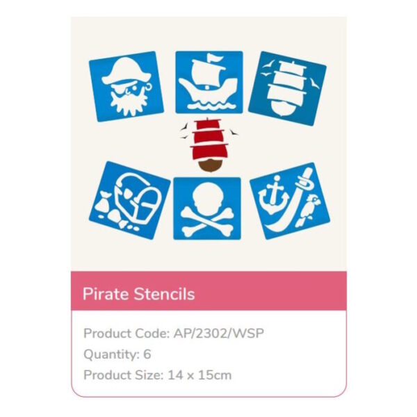 Stencil Infantil Piratas 6un.