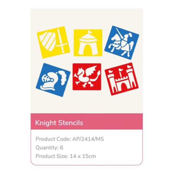 Stencil Infantil Cavaleiro 6un.