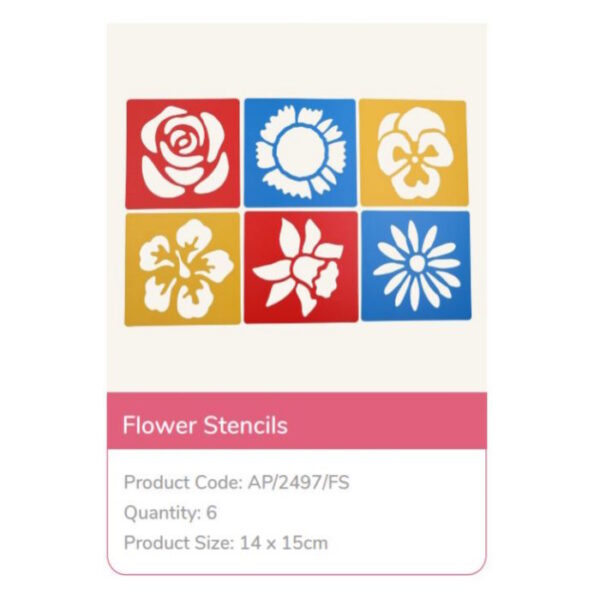 Stencil Infantil Flores 6un.