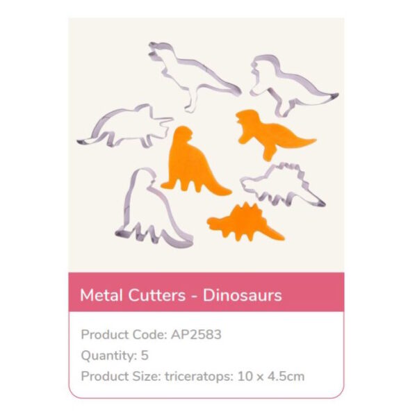 Cortantes Metálicos Dinossauros  5un.