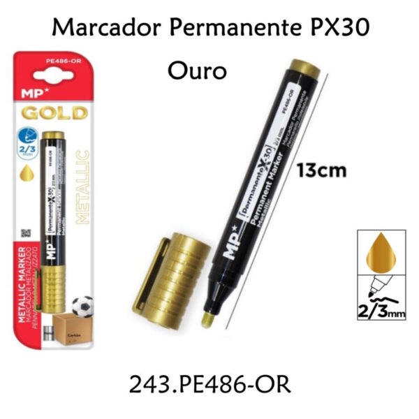 Marcador Permanente PX30 Ouro