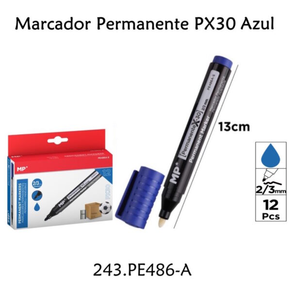 Marcador Permanente PX30 Azul cx.12un.