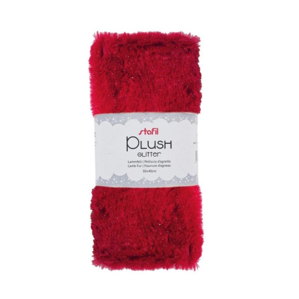 Plush Glitter Vermelho 30x40cm