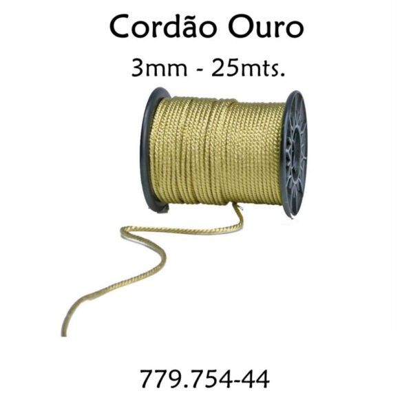Cordão Ouro 3mm - 25mts.