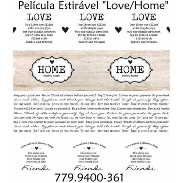 Película Estirável "Love/Home"